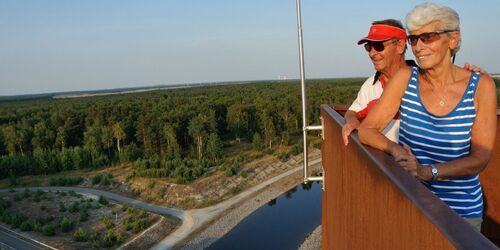 Ausblick von der Landmarke Lausitzer Seenland, Foto: Nada Quenzel, Lizenz: Tourismusverband Lausitzer Seenland e. V.