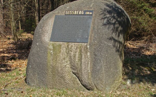 Gedenkstein an den Orkan Quimburga auf dem Lüßberg, Foto: Hajotthu, Wikipedia, CC BY-SA