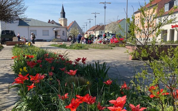 Blick über den Marktplatz Trebbin Richtung Rathaus, Foto: Stadt Trebbin