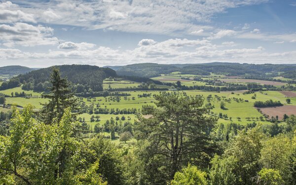 Ausblick von der Burg Brandstein, Foto: Spessart Tourismus und Marketing GmbH