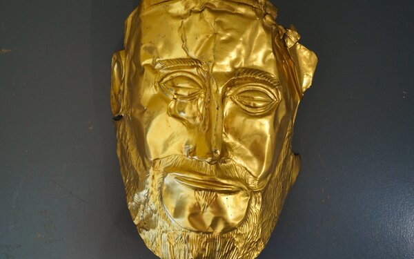 Kopie der Maske des Agamemnon in der Schliemann Gedenkstätte, Foto: Dr. Katja Winger