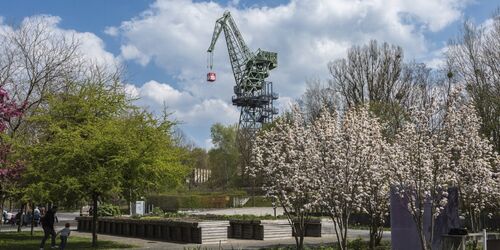 Gartenwelt und Eberkran im Familiengarten Eberswalde, Foto: Steffen Lehmann, Lizenz: TMB-Fotoarchiv