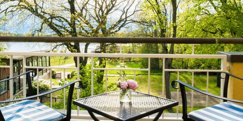 Ausblick aus dem Zimmer des Hotels Kurhaus am Inselsee Foto: Florian Busch