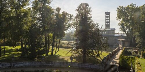 Marlygarten mit Blick auf die Friedenskirche , Foto: André Stiebitz, Lizenz: PMSG/ SPSG
