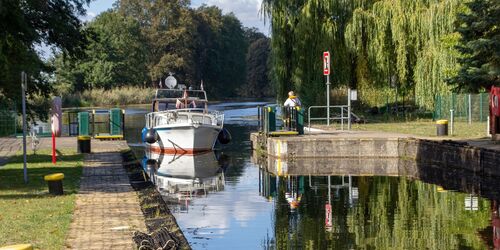 Blick auf die Schleuse Leesenbrück, Marienwerder, Foto: ScottyScout