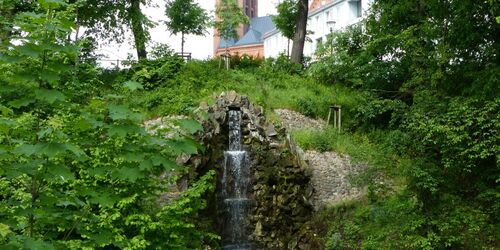 Kleiner Wasserfall im Lennépark in Frankfurt (Oder), Foto: Peter Gudlowski