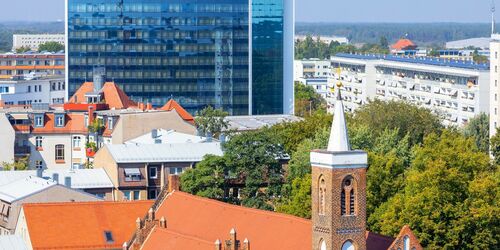 Blick über Cottbus vom Turm der Oberkirche St. Nikolai, Foto: Andreas Franke, Lizenz: CMT Cottbus