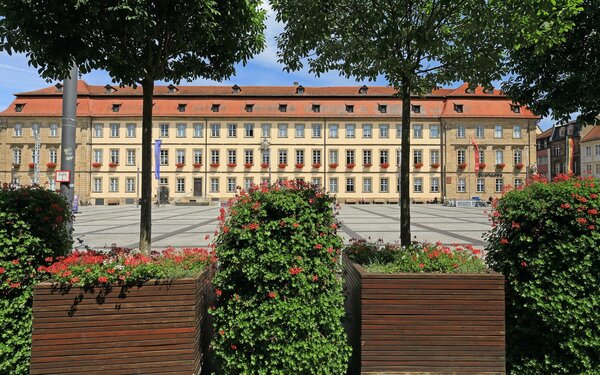 Maximiliansplatz und Neues Rathaus Bamberg, Foto: Uwe Miethe