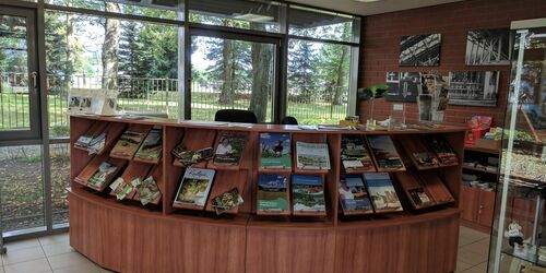 Touristinformation im Krafthaus am Schiffshebewerk Niederfinow - Innenansicht, Foto: TAB