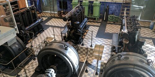 Dieselmotoren des ehemaligen Krafthauses, Foto: TAB