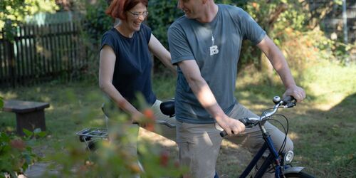 Tandem fahren dank Fahrradverleih, Foto: Julia Borchardt / vivografie.de, Lizenz: Naturparkverein Hoher Fläming e.V.